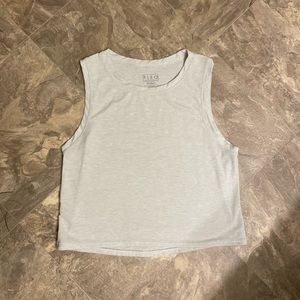 Fleo Dylan Muscle Crop Tank Top Glacier Gray Medium